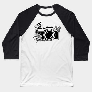 Floral Camera Shirt, Watercolor Shirt, Cameraman Shirt, Gardening Shirt, Watercolor Lover , Camera Lover, Gift For Photo Lover, Floral Shirt Baseball T-Shirt